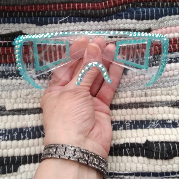 Unknown Accessories - Protective Fashion Clear Blinged Safety Glasses